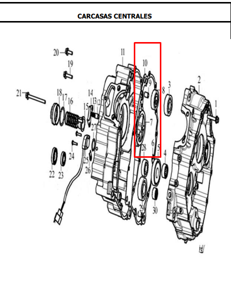 Empaque centro motor ttx 180 - cr5 AKT 180 original