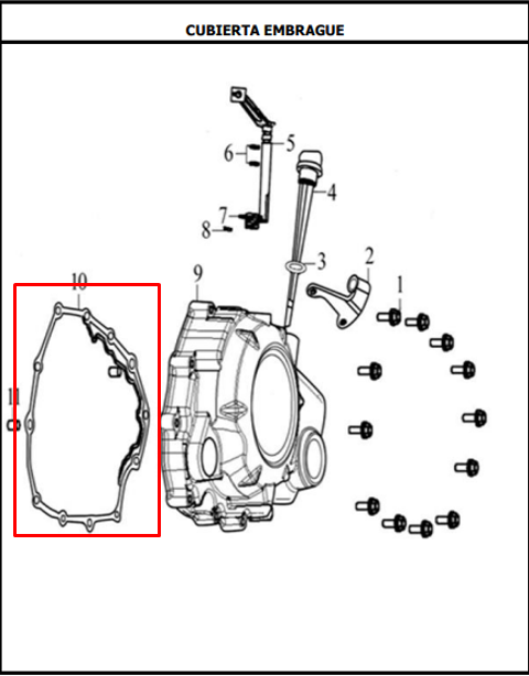 Empaque de clutch cr5 AKT 180 original