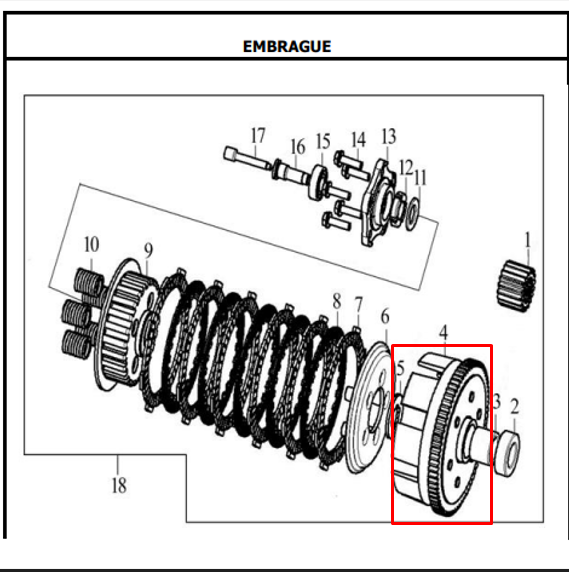 Campana de clutch (dientes 70) ttx 180 - ttr 180 - cr5 AKT 180 original