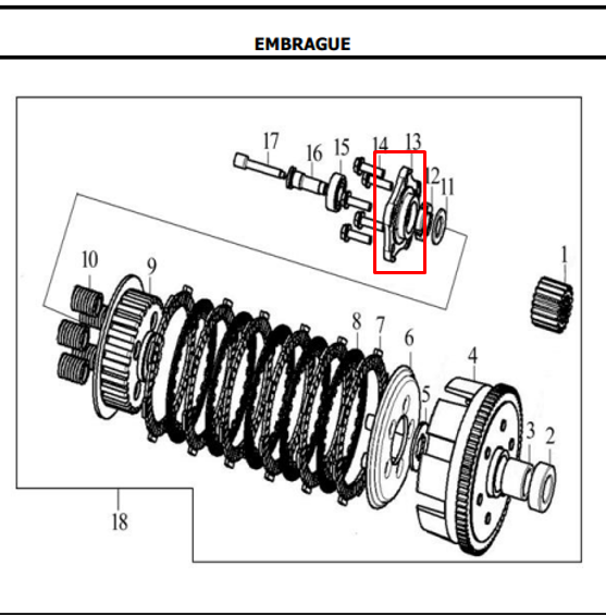 Porta balinera de clutch xm 180 - xm 200 - sm AKT 200 original