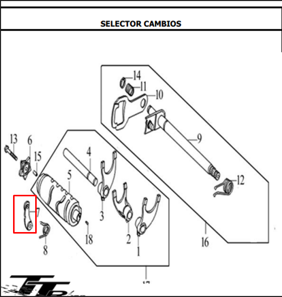 Tope selector de cambios crakt 5 original