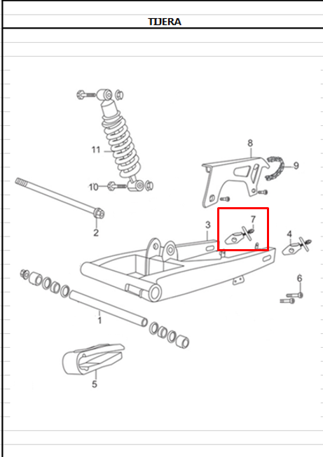 Tensor derecho de cadena ttx AKT 180 original