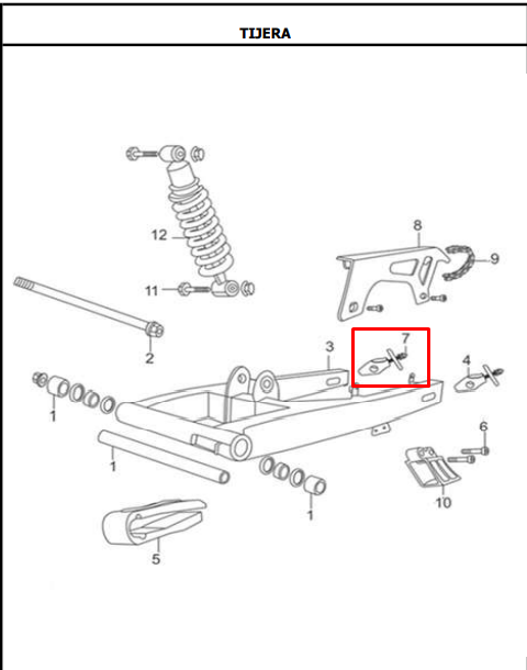 Platina tensor de cadena ttr 125 - ttr AKT 150 original