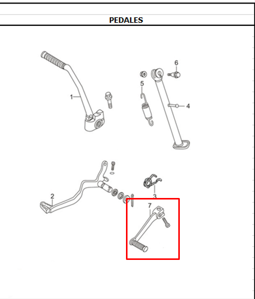 Pedal de cambios ttx AKT 180 original