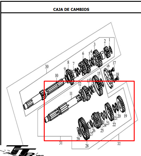 Eje de salida ttr 180 - ttx AKT 180 original