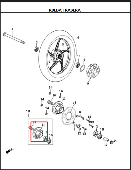 Porta sprocket evo 125 r3 - evo 150 rakt 3 original