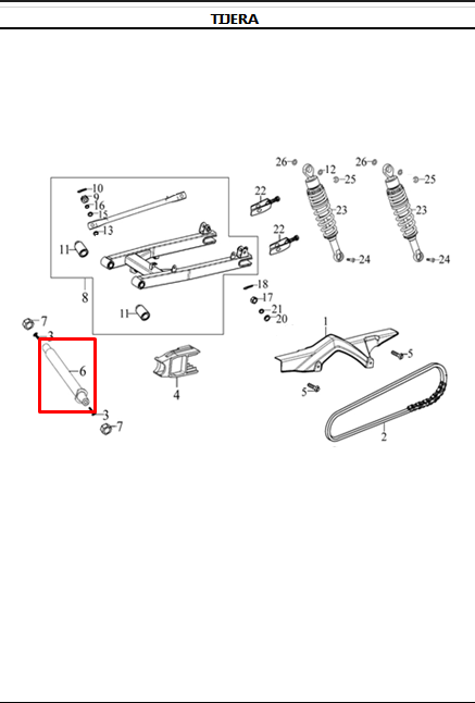 Eje de tijera evo 125 r3 - evo 150 rakt 3 original