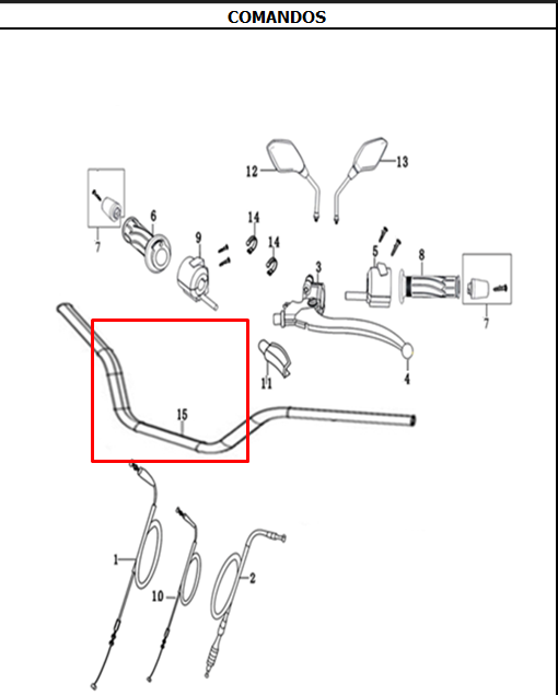 Manubrio evo 125 r3 - evo 150 rakt 3 original