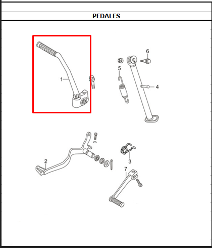Pedal de crank ttr 125 - ttr original 150 AKT