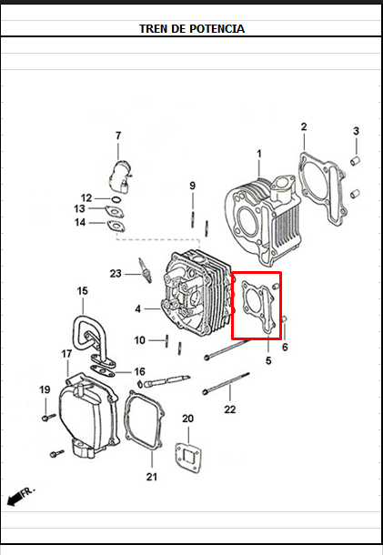 Empaque de culata jet4 125 - dynamic AKT 125 original