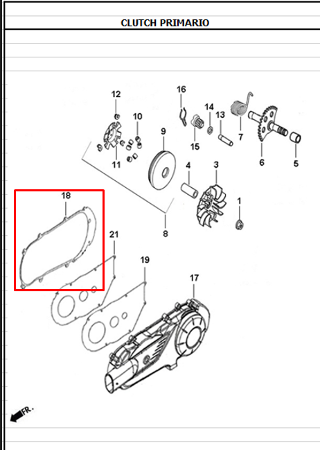 Empaque clutch dynamic pro 125 - jet4 AKT 125 original