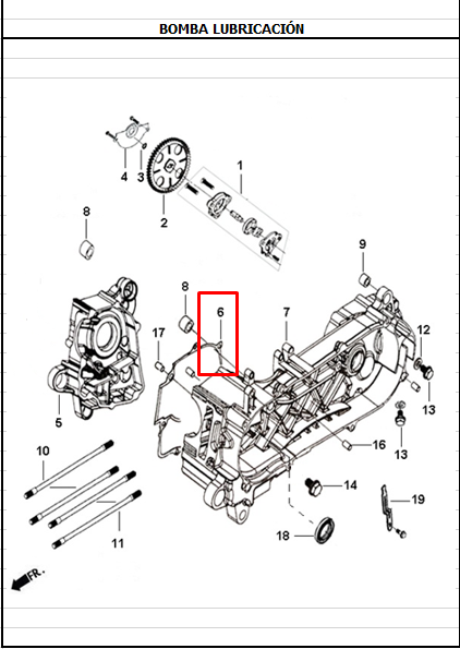 Empaque centro motor dynamic 125 - jet4 AKT 125 original