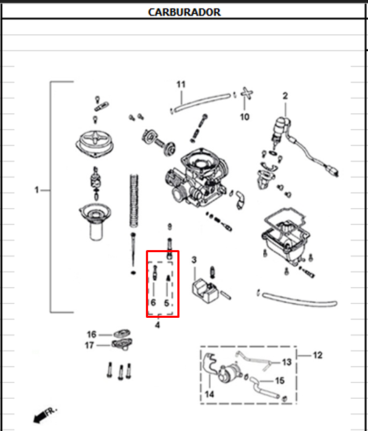 Kit carburador dynamic pro 125 - jet AKT 4 original