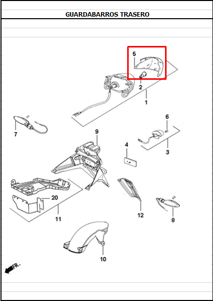Tapa stop dynamic AKT 125 original