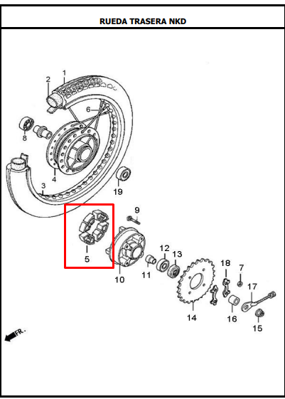 Cauchos de sprocket AKT original (por set)