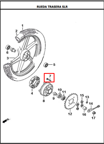 Tornillo porta sprocket AKT original