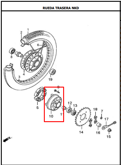 Porta sprocket AKT original