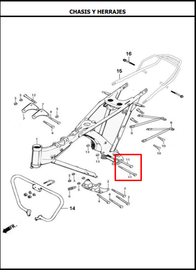 Tornillo a 10xhexagono 110 AKT original
