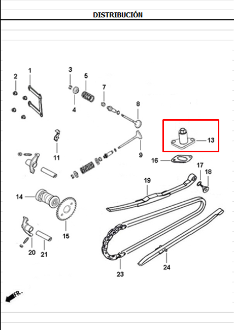 Tensor de cadenilla jet AKT 4 original