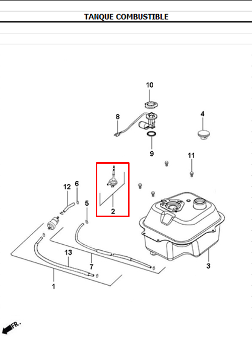 Llave de gasolina dynamic AKT 125 original