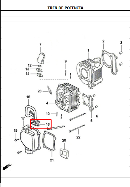 Empaque conector de recirculacion dynamic AKT 125 original