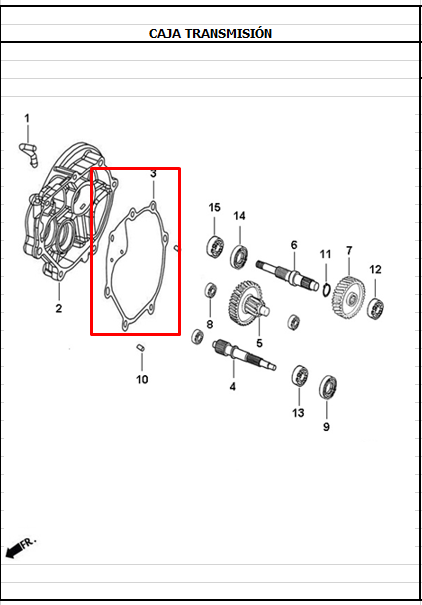 Empaque de transmision dynamic 125 - jet4 AKT 125 original