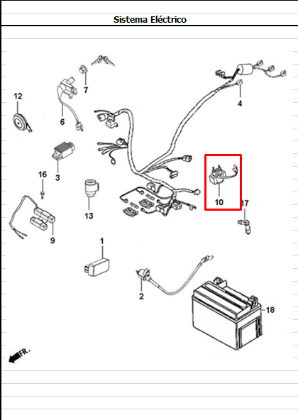 Relay de arranque dynamic 125 - jet AKT 4 original