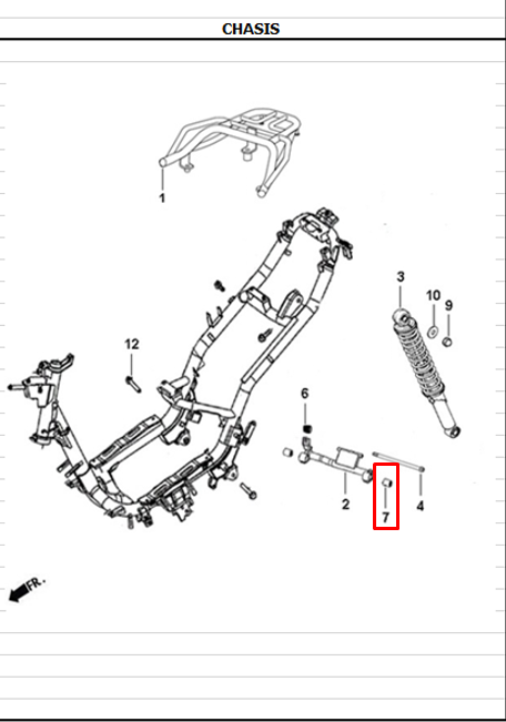 Buje de motor (10x30x30x35) dynamic AKT 125 original