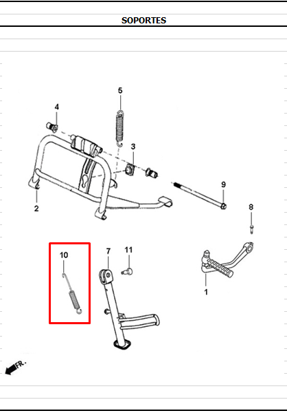 Resorte de gato lateral dynamic AKT 125 original