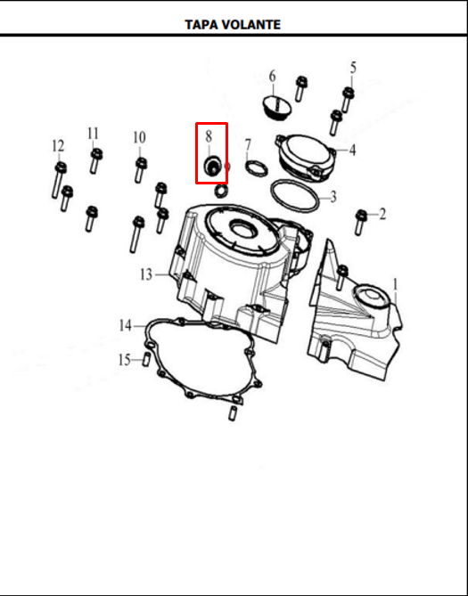 Tapon delantera tiempo (milimetro 14) evo AKT 125 original