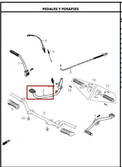 Pedal de freno AKT original