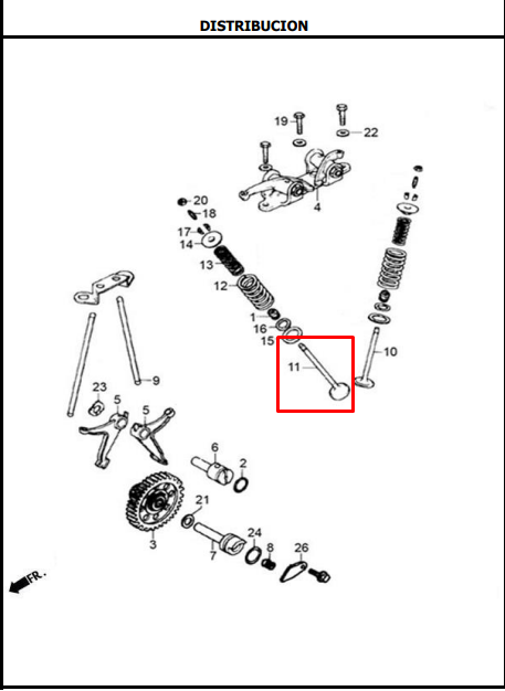 Valvula de escape evo ne 125 AKT original