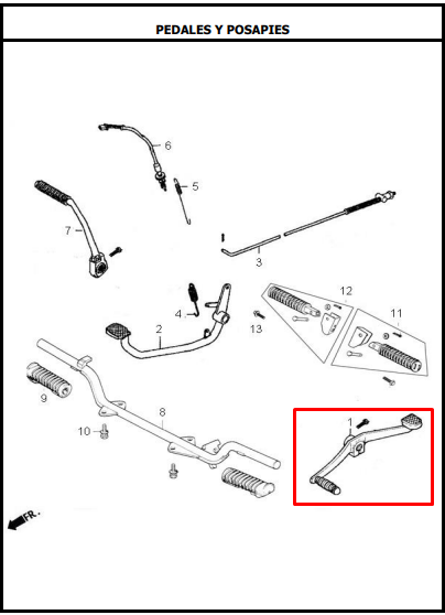 Pedal de cambios AKT original