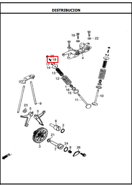 Tornillo de balancin nkd 125/sl - tt 125 - evo AKT 125 original