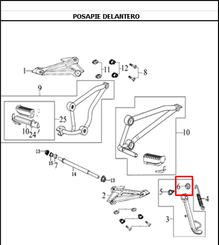 Tornillo de gato lateral AKT original