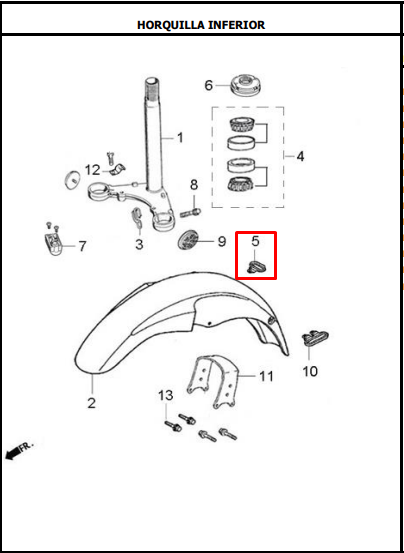 Guia para cable de velocimetro AKT original