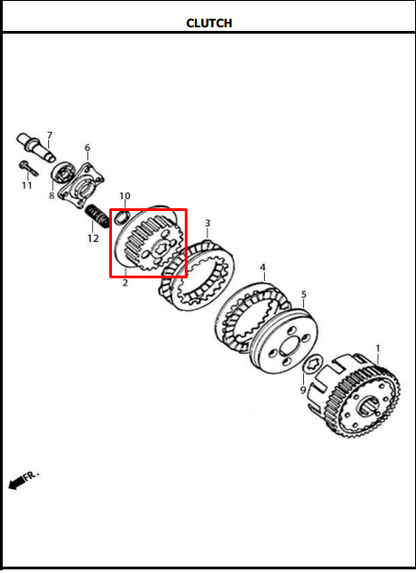 Corona externa de clutch AKT original