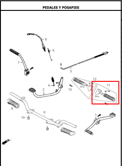 Reposapie AKT original (trasero izquierdo)