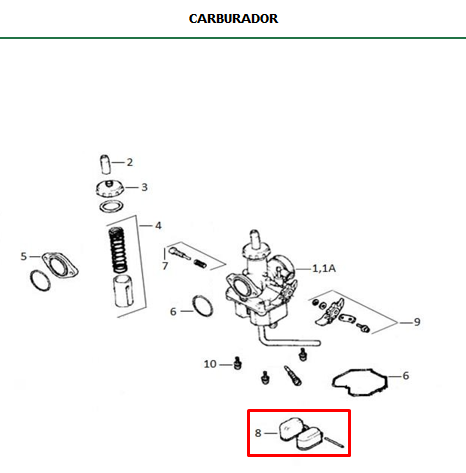 Flotador de carburtador AKT original