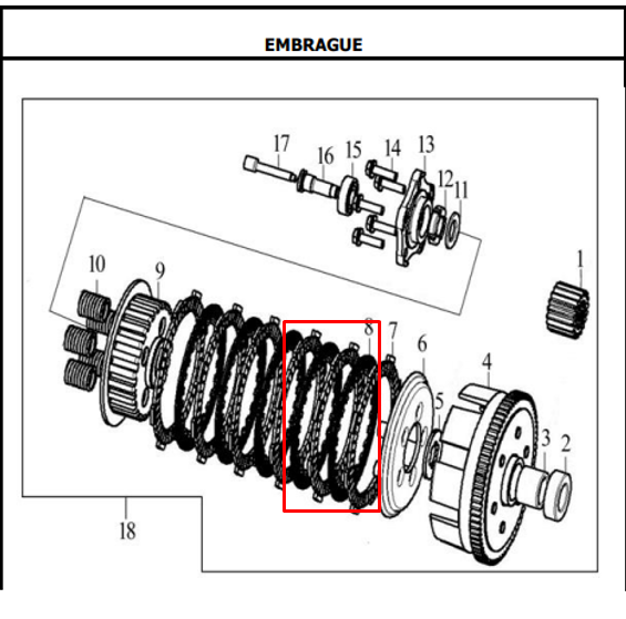 Disco separador xm 180 - xm AKT 200 original (por unidad)