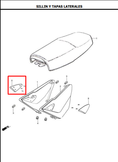 Caucho de tapa lateral AKT original