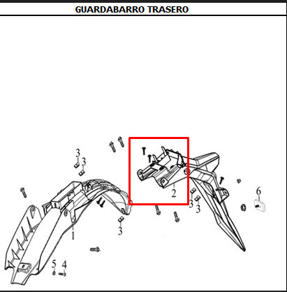 Guardabarros trasero crakt 4 original