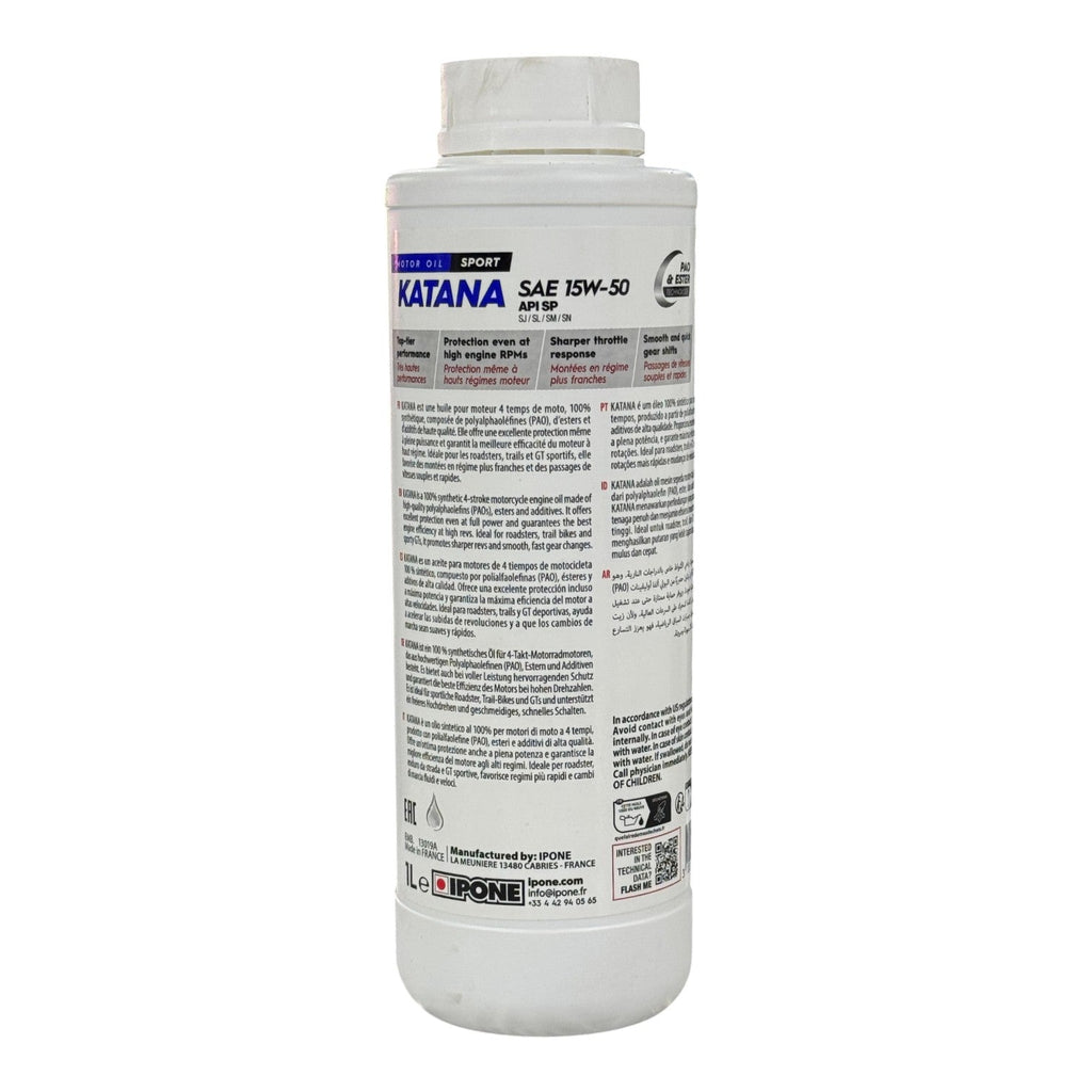 Aceite de motor IPONE 4t katana 15w‑50 100% sintético 1l