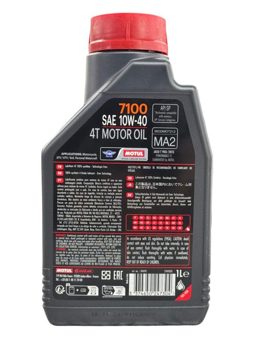 Aceite de motor MOTUL 10wsintetico 40 tiempos 4 7100