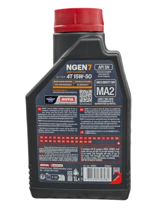 Aceite de motor MOTUL 15wsintetico 50 ngen7 tiempos 4
