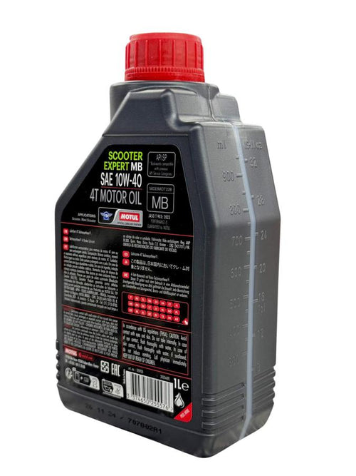 Aceite de motor MOTUL 10wsemisintetico 40 scooter expert tiempos 4
