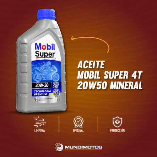 Aceite de motor MOBIL 20wmineral 50 super tiempos 4