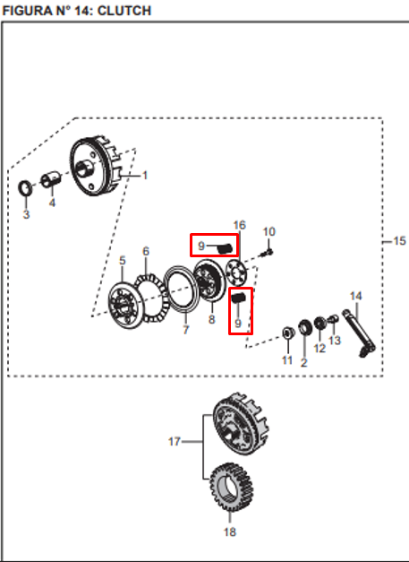 Resorte de clutch boxer 100 - platino BAJAJ 100 original