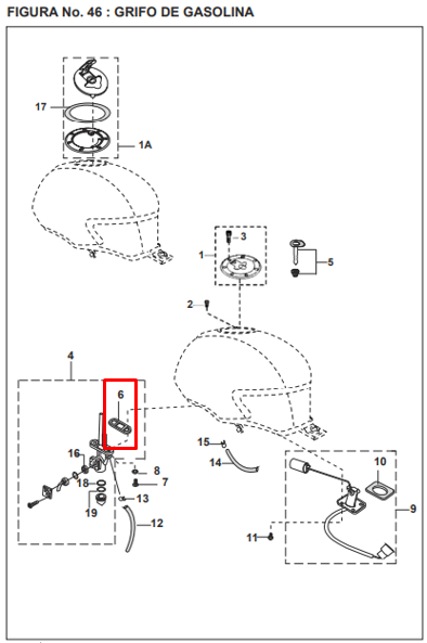 Empaque llave de gasolina boxer ug 100 - pulsar ug 180 BAJAJ original