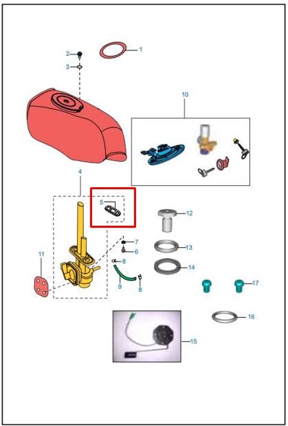Empaque llave de gasolina boxer ug 100 - pulsar ug 180 BAJAJ original